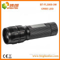 Factory Wholesale CE ROHS Aluminum Material Black 3w cree Head Adjustable Focus Zoom Led Flashlight Torch Made in China